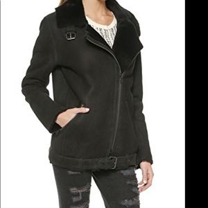 Just Female Chin shearling jacket black